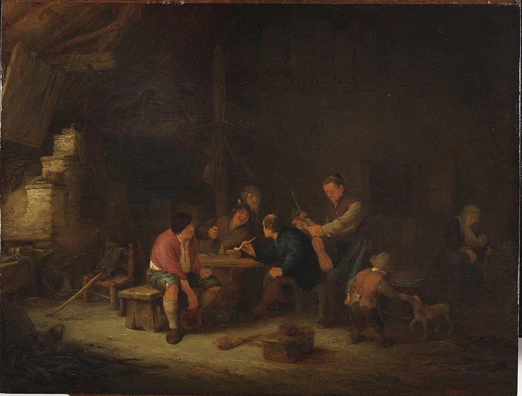 Interno con paesani